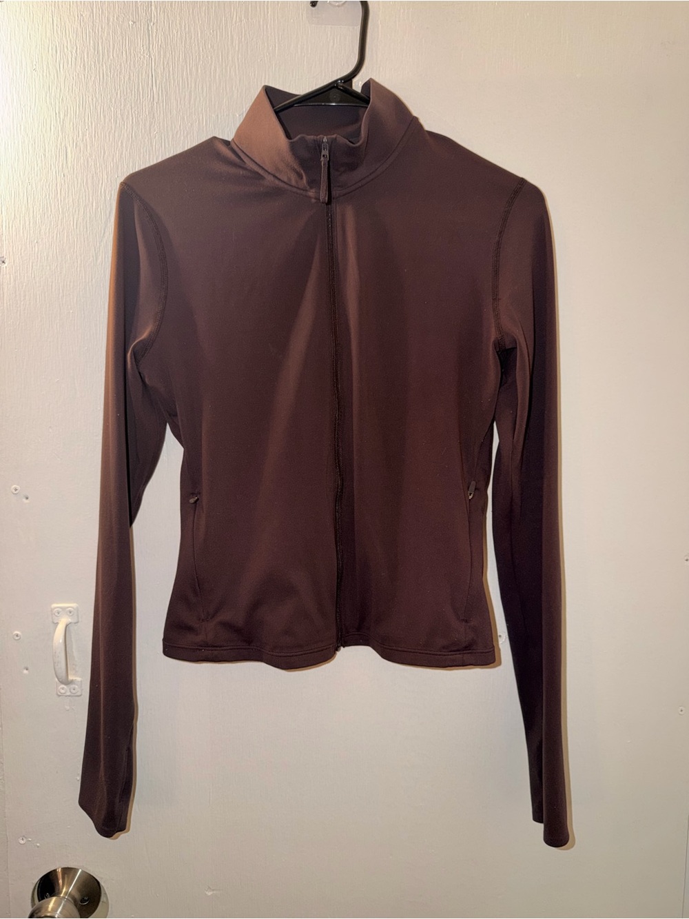 Women’s Brown Full-Zip Athletic Top and Bottom